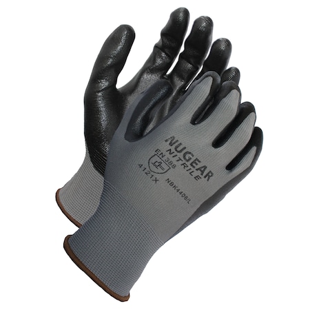 Gray Foam Nitrile, Coated Glove, L
